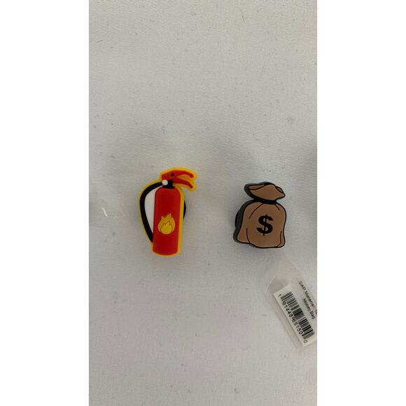 Crocs Jibbitz 3 Shoe Charms New Game Controller Fire Extinguisher Money Bag - Picture 5 of 7